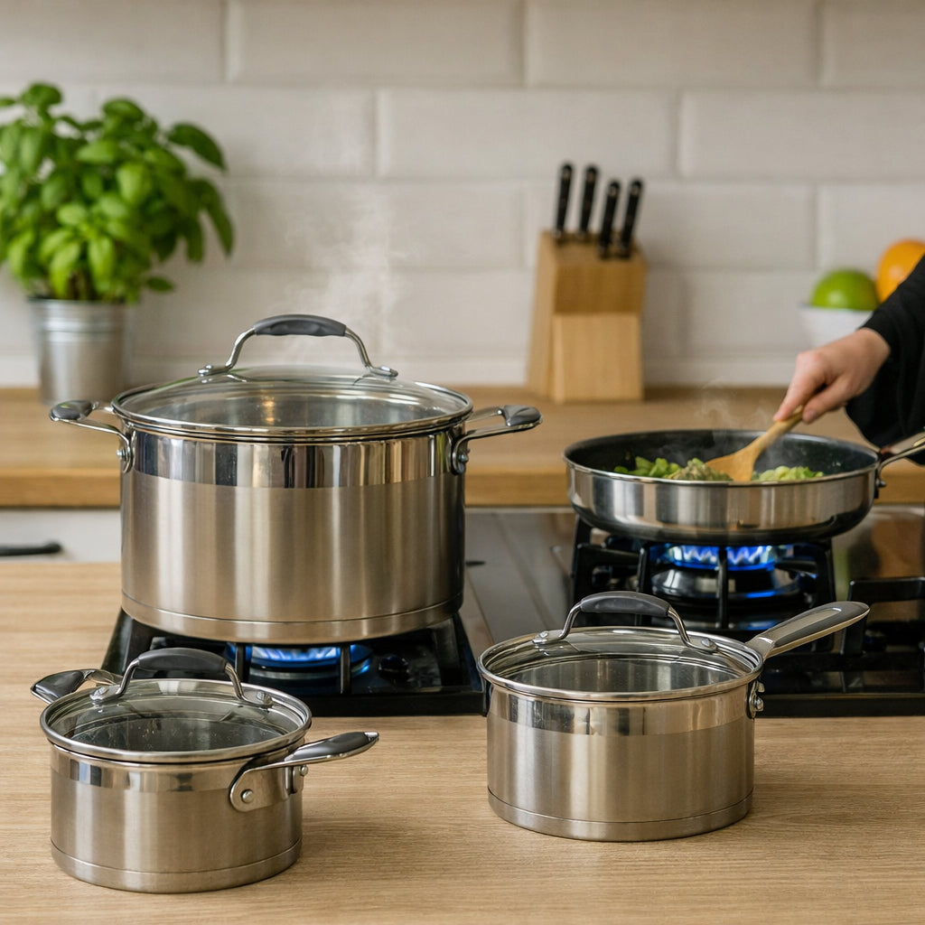 طقم المطبخ الكامل من الاينوكس الممتاز